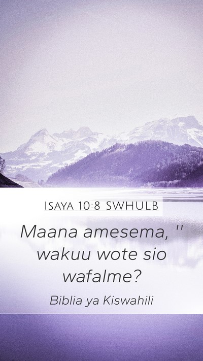 Isaya 10:8 SWHULB Bible Verse Image