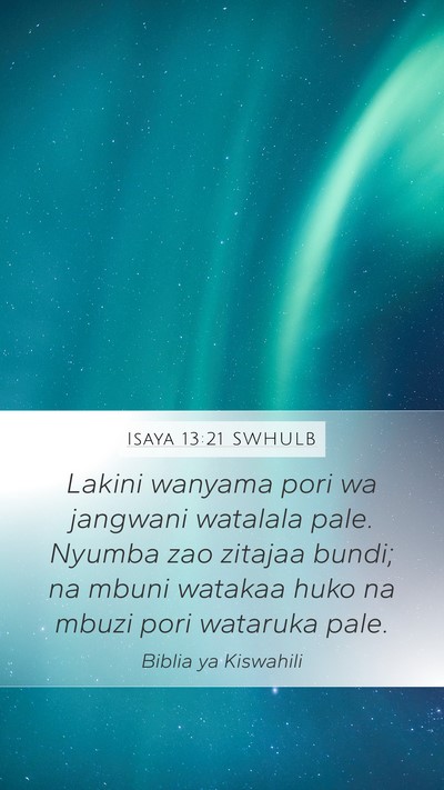 Isaya 13:21 SWHULB Bible Verse Image