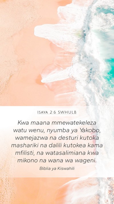 Isaya 2:6 SWHULB Bible Verse Image