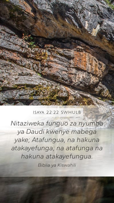 Isaya 22:22 SWHULB Bible Verse Image