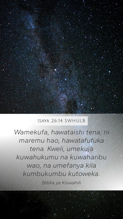 Isaya 26:14 SWHULB Bible Verse Image
