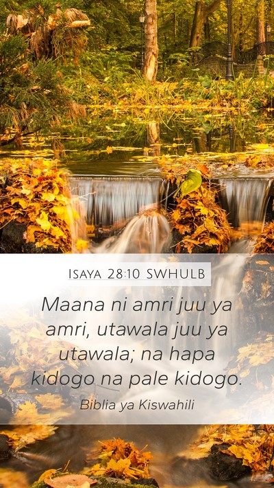Isaya 28:10 SWHULB Bible Verse Image