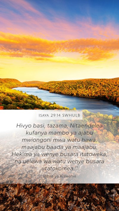 Isaya 29:14 SWHULB Bible Verse Image