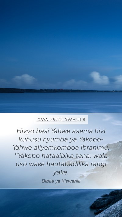 Isaya 29:22 SWHULB Bible Verse Image