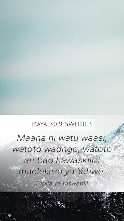 Isaya 30:9 SWHULB Bible Verse Image