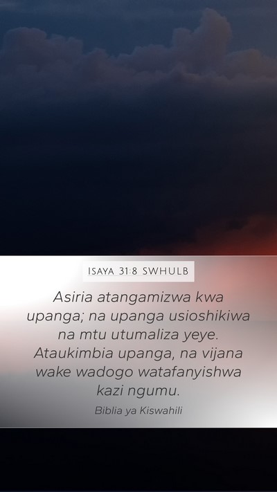 Isaya 31:8 SWHULB Bible Verse Image