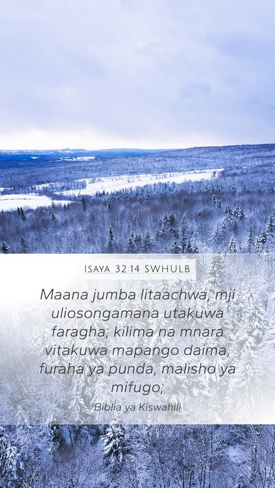 Isaya 32:14 SWHULB Bible Verse Image