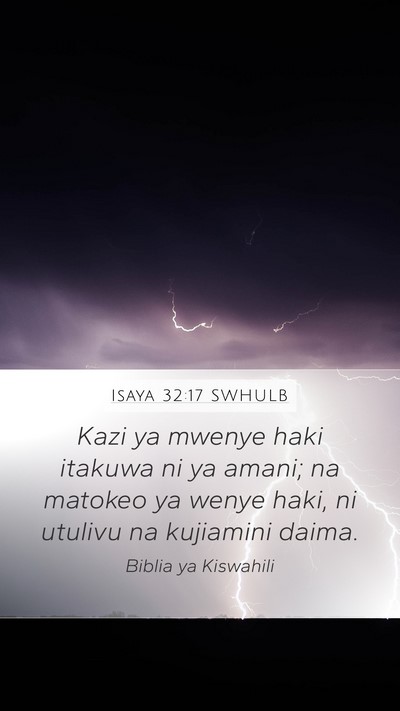 Isaya 32:17 SWHULB Bible Verse Image