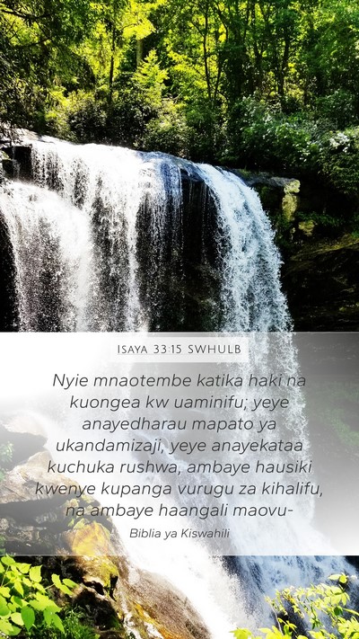 Isaya 33:15 SWHULB Bible Verse Image