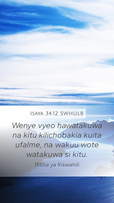 Isaya 34:12 SWHULB Bible Verse Image