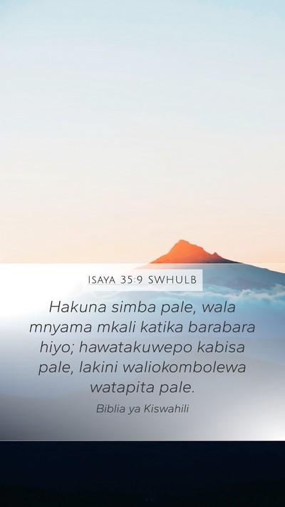Isaya 35:9 SWHULB Bible Verse Image
