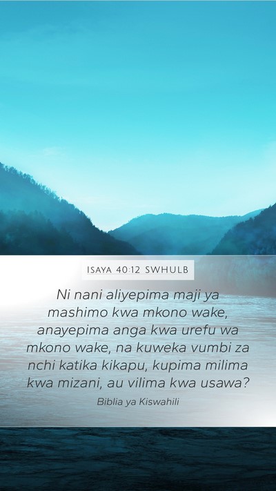 Isaya 40:12 SWHULB Bible Verse Image