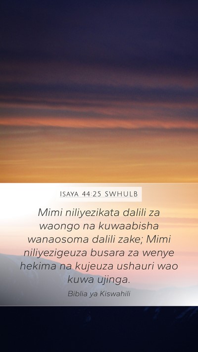 Isaya 44:25 SWHULB Bible Verse Image