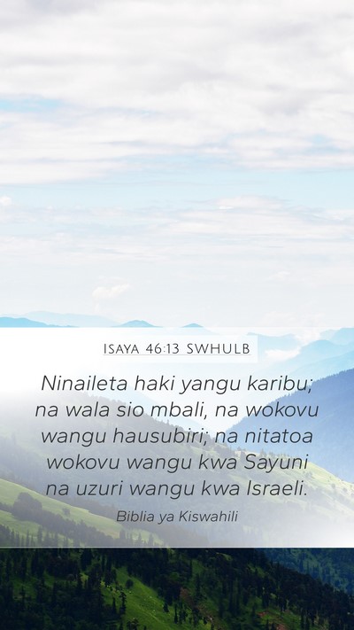 Isaya 46:13 SWHULB Bible Verse Image