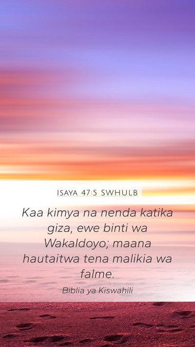Isaya 47:5 SWHULB Bible Verse Image