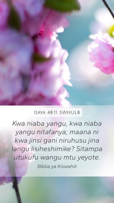 Isaya 48:11 SWHULB Bible Verse Image
