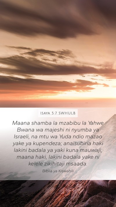 Isaya 5:7 SWHULB Bible Verse Image