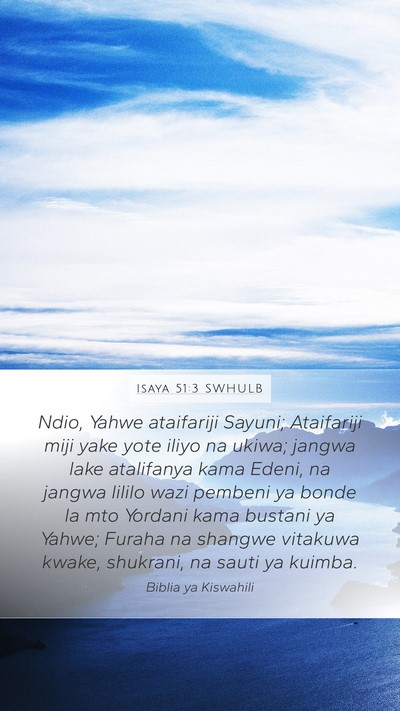 Isaya 51:3 SWHULB Bible Verse Image