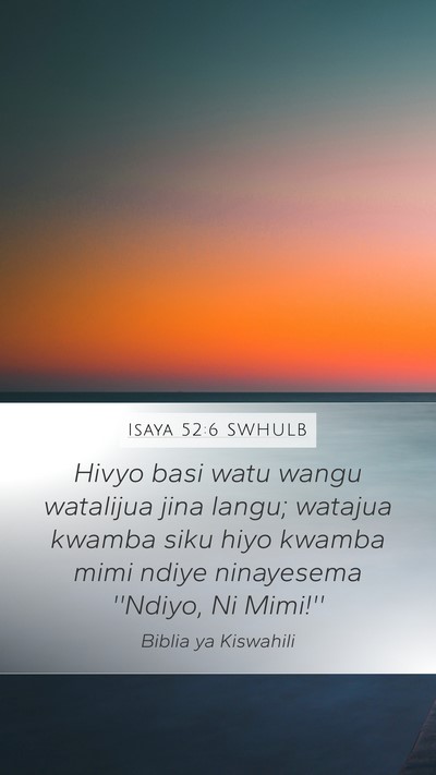 Isaya 52:6 SWHULB Bible Verse Image
