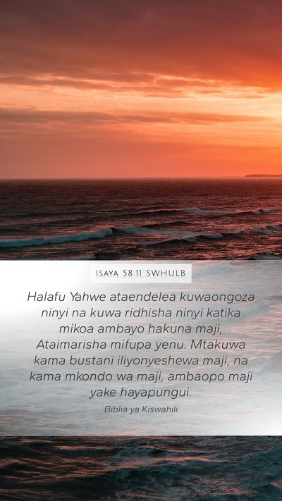 Isaya 58:11 SWHULB Bible Verse Image