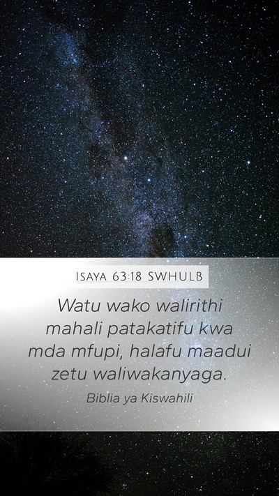 Isaya 63:18 SWHULB Bible Verse Image