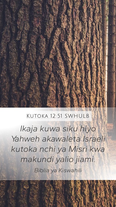 Kutoka 12:51 SWHULB Bible Verse Image