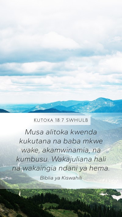 Kutoka 18:7 SWHULB Bible Verse Image