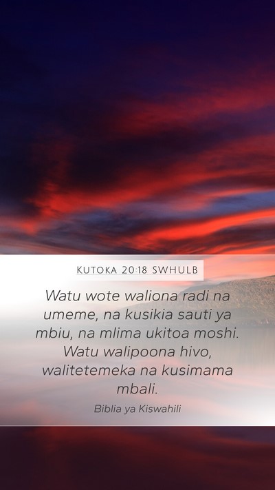 Kutoka 20:18 SWHULB Bible Verse Image