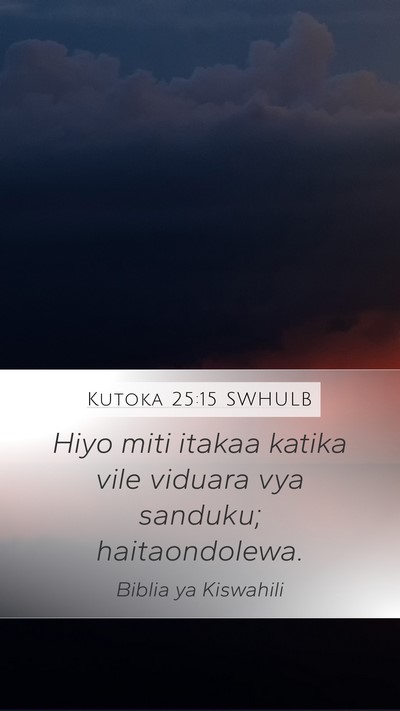 Kutoka 25:15 SWHULB Bible Verse Image