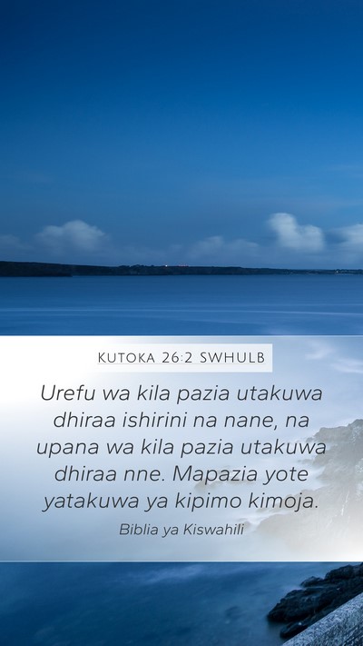 Kutoka 26:2 SWHULB Bible Verse Image
