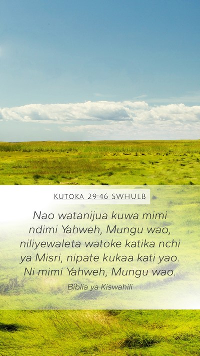 Kutoka 29:46 SWHULB Bible Verse Image