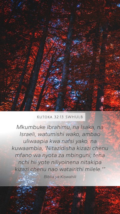 Kutoka 32:13 SWHULB Bible Verse Image