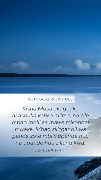 Kutoka 32:15 SWHULB Bible Verse Image