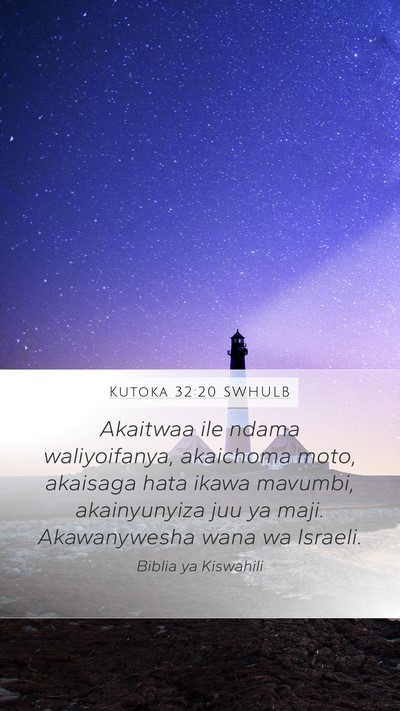 Kutoka 32:20 SWHULB Bible Verse Image
