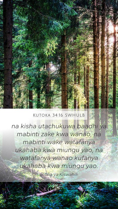 Kutoka 34:16 SWHULB Bible Verse Image
