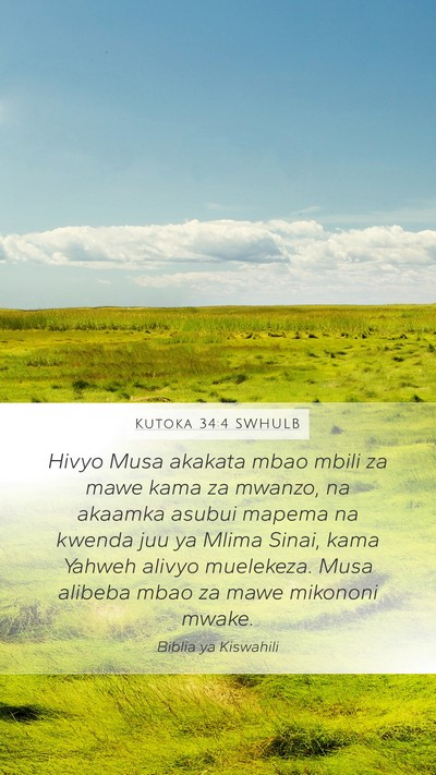 Kutoka 34:4 SWHULB Bible Verse Image