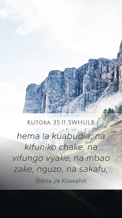 Kutoka 35:11 SWHULB Bible Verse Image