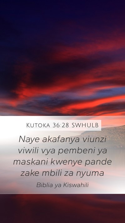 Kutoka 36:28 SWHULB Mobile Phone Wallpaper - Naye akafanya viunzi viwili vya pembeni ya - Mobile Bible Verse Wallpaper