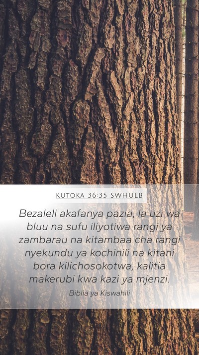Kutoka 36:35 SWHULB Bible Verse Image