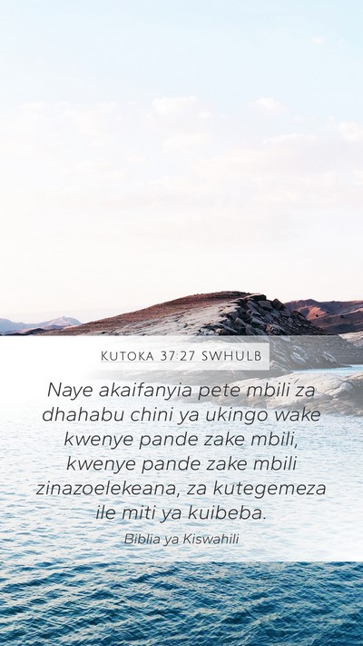 Kutoka 37:27 SWHULB Mobile Phone Wallpaper - Naye akaifanyia pete mbili za dhahabu chini ya - Mobile Bible Verse Wallpaper
