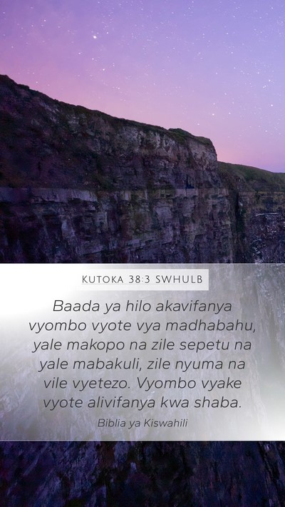 Kutoka 38:3 SWHULB Bible Verse Image