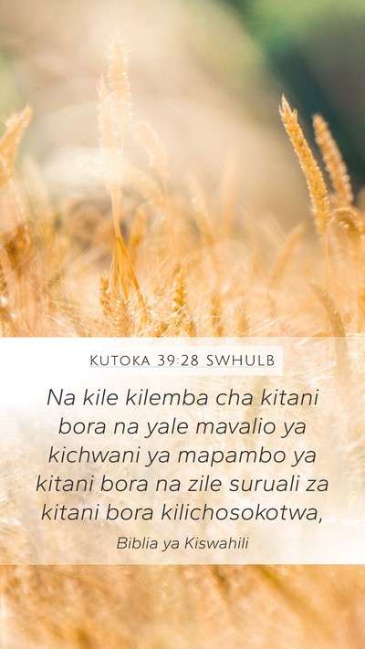 Kutoka 39:28 SWHULB Bible Verse Image