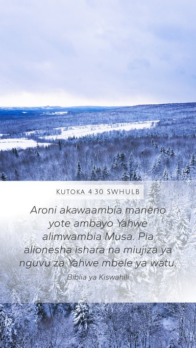 Kutoka 4:30 SWHULB Bible Verse Image