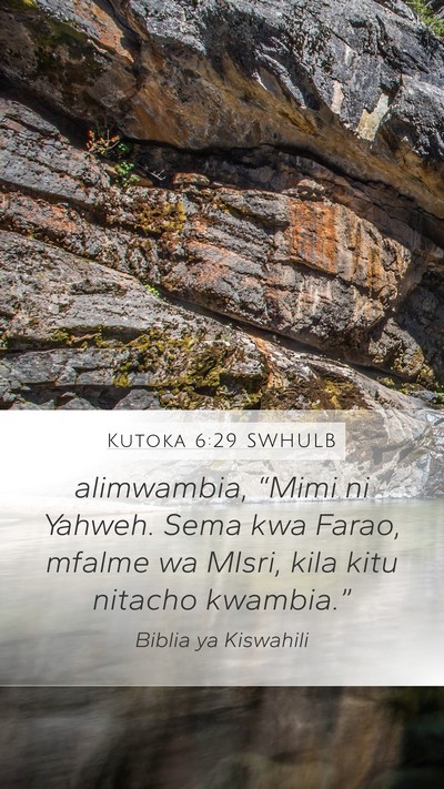 Kutoka 6:29 SWHULB Bible Verse Image