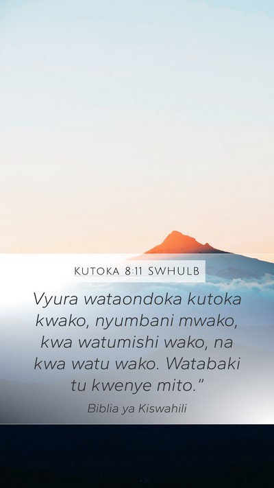 Kutoka 8:11 SWHULB Mobile Phone Wallpaper - Vyura wataondoka kutoka kwako, nyumbani mwako, - Mobile Bible Verse Wallpaper