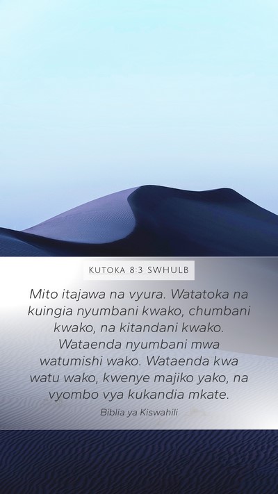 Kutoka 8:3 SWHULB Bible Verse Image