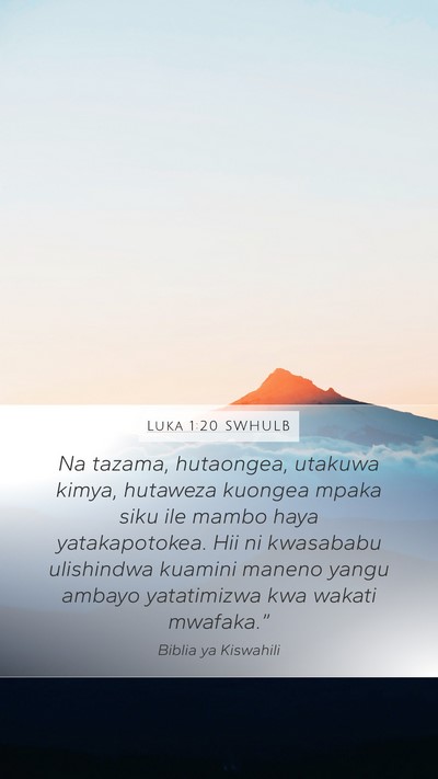 Luka 1:20 SWHULB Bible Verse Image