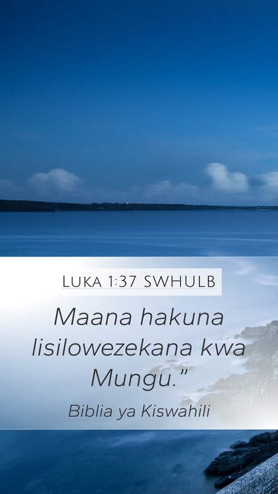 Luka 1:37 SWHULB Bible Verse Image