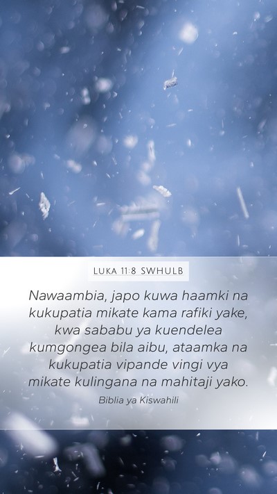 Luka 11:8 SWHULB Bible Verse Image