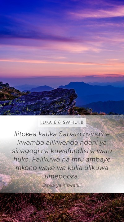 Luka 6:6 SWHULB Bible Verse Image